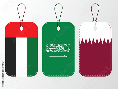 National Design Featuring Saudi Arabia, United Arabe of Emirates and Qatar Identity