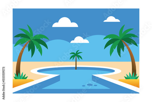 Tropical Paradise Poolside Escape Summer Vacation Dreams