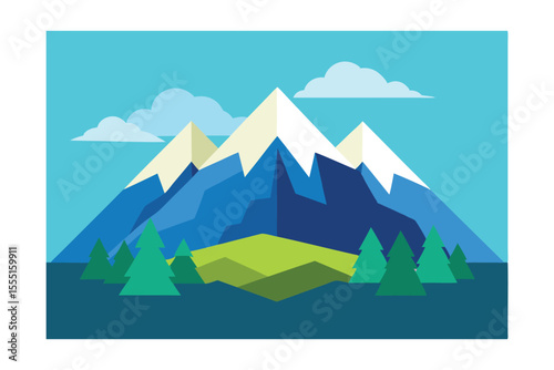 Majestic Mountain Peaks A Stunning Illustration of Nature's Grandeur