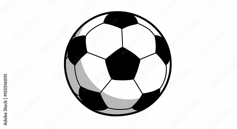 Obraz premium Classic Black and White Soccer Ball on White Background