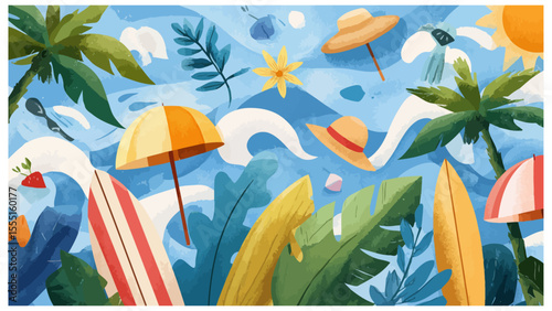 summer beach vector 
