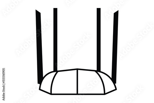 Router art silhouette vector line art on white background