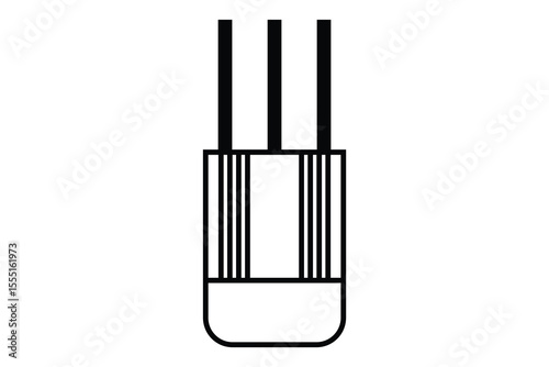 Router art silhouette vector line art on white background