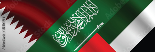 National Design Featuring Saudi Arabia, United Arabe of Emirates and Qatar Identity