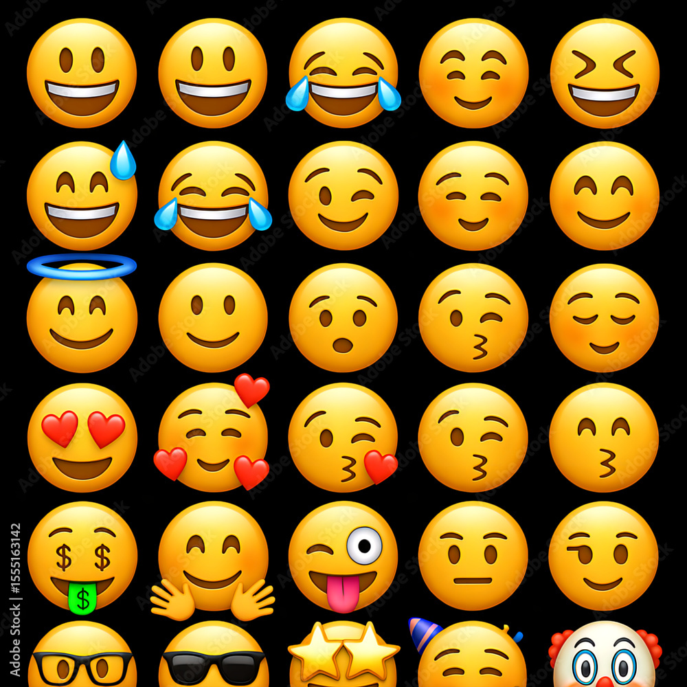 Fototapeta premium set of yellow and white smileys