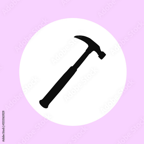 black Sledge Hammer Silhouette icon vector illustration Modern hand tool in trendy style Editable graphic resources for many purposes