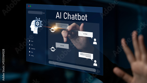 AI chatbot interface facilitates communication, chatbot, and AI interaction for automated user support and information exchange Latch