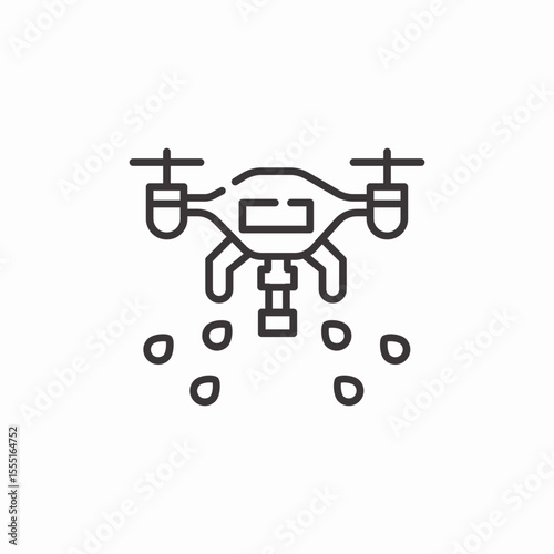 agricultural drone seeds icon sign vector