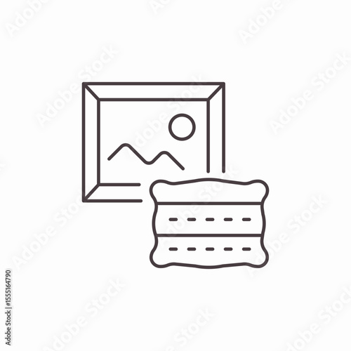 art pillow decor icon sign vector