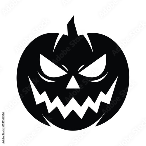 Angry jack o lantern face vector silhouette