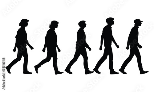 Person walking in outdoor environment silhouette