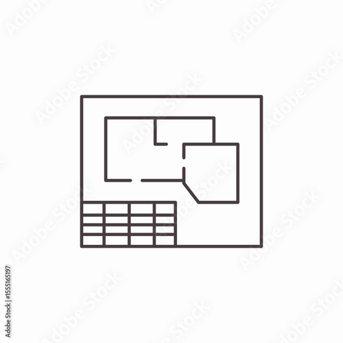 floor plan layout icon sign vector