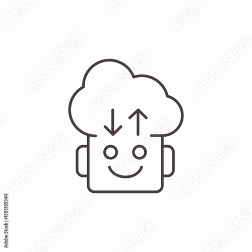 happy chef hat arrows icon sign vector