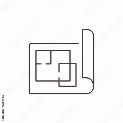 house plan drawing icon sign vector