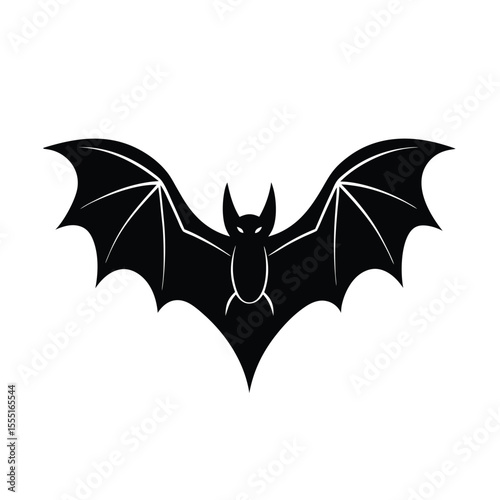 Bat with open wings vector silhouette