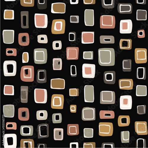 Vector seamless pattern of Doodle fun kid cool with square, and rectangle design