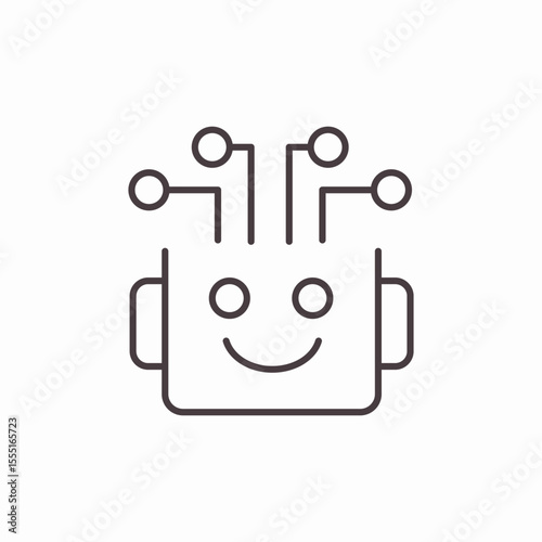 robot head circuits icon sign vector