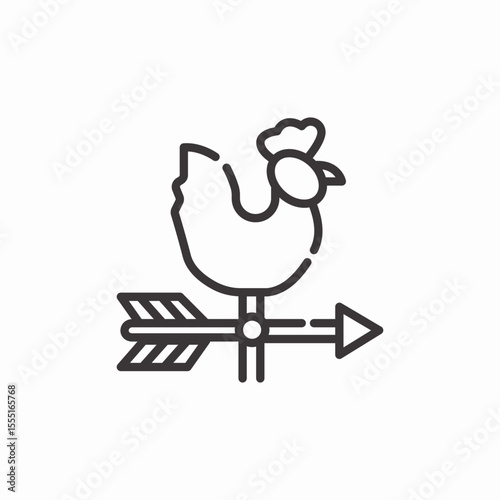 rooster weather vane icon sign vector