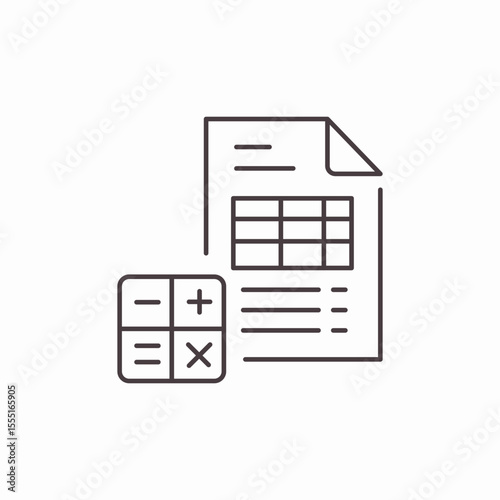 spreadsheet calculator document icon sign vector