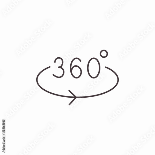 three hundred sixty degrees icon sign vector
