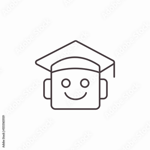 smiling graduation head icon sign vector
