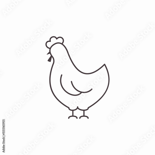 standing chicken icon sign vector