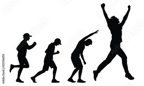 Person walking in outdoor environment silhouette