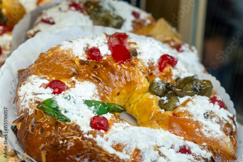 Lisbon Portugal the bolo rei pastry typical of Portugal in Christmas.