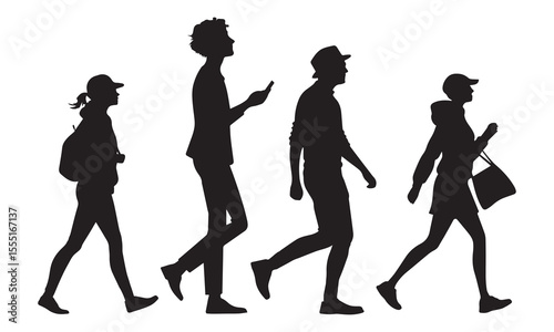 Person walking in outdoor environment silhouette