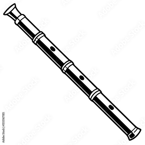 flute on white background