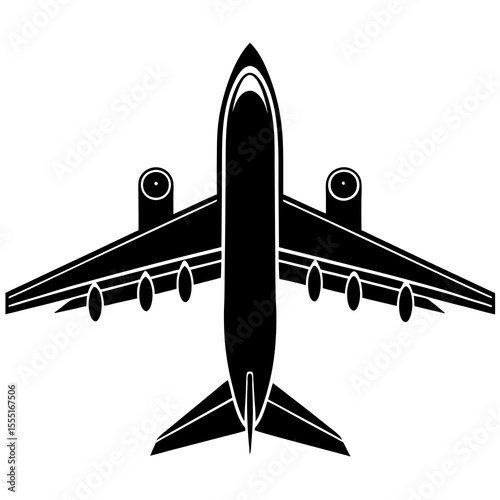 vector illustration of a jet airplane
