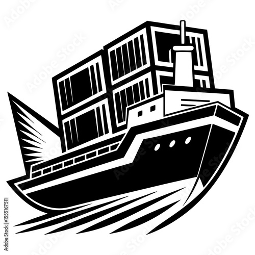 vector drawing of a ship