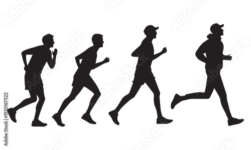Person walking in outdoor environment silhouette