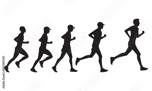 Person walking in outdoor environment silhouette
