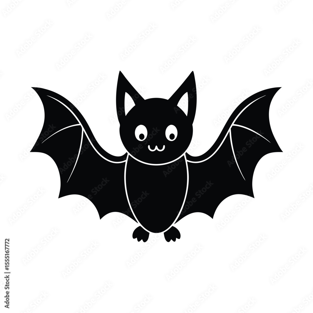 Obraz premium Cute bat cartoon vector silhouette