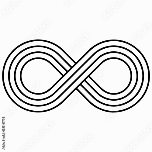 Infinity loop icon in minimal black outline