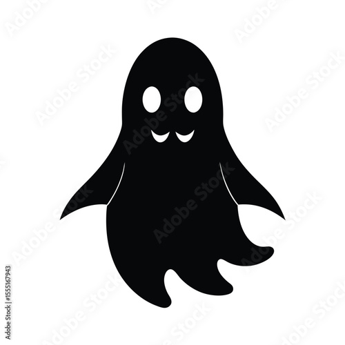 Cute cartoon ghost Halloween silhouette