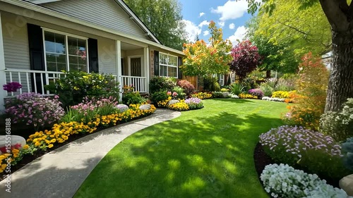 Beautiful Flower Garden at Cozy Home Entrance