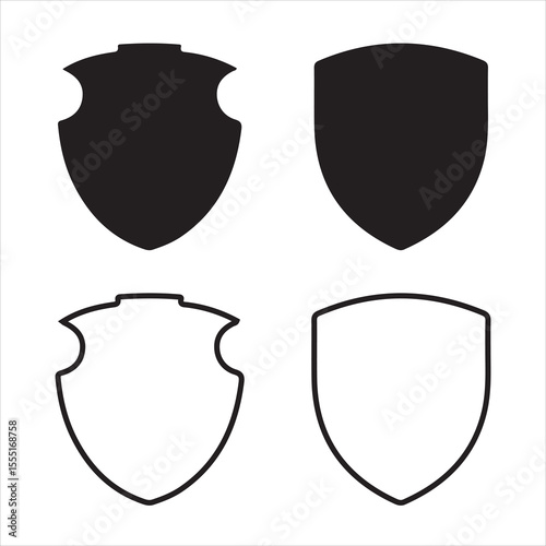 Shield icons set Protect signs Different shields icon collection vector illustration on white background