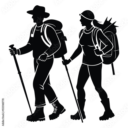 Hiking Man Silhouette Vector Bundle – Black Outdoor Adventure Clipart for T-Shirt & Travel DesignHiking Man Silhouette Vector Bundle – Black Outdoor Adventure Clipart for T-Shirt & Travel Design