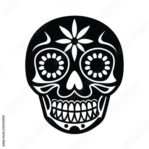 Day of the dead skull vector silhouette