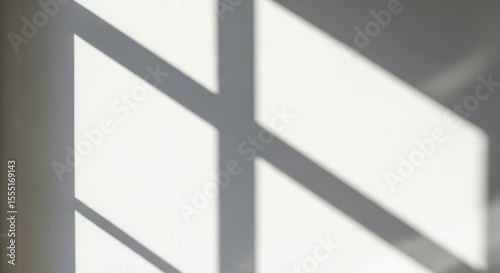 Minimalist window light casting geometric shadows