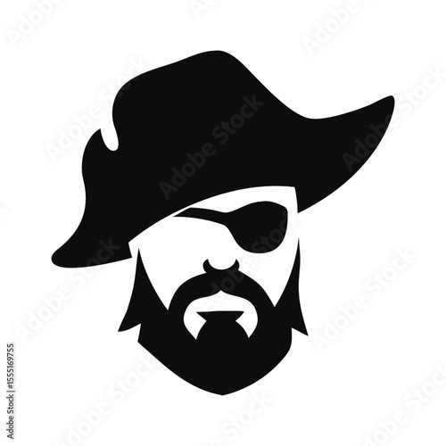 Vector Pirate Portrait Silhouette Design