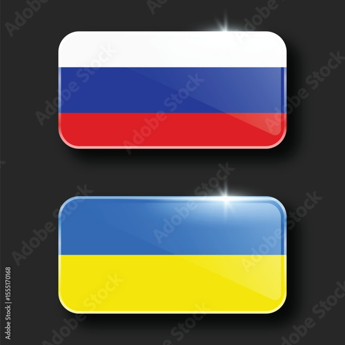 Illustration Vector Featuring Russia and Ukraine Identity
