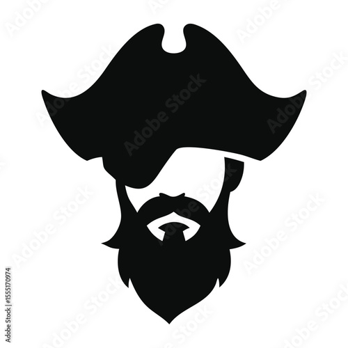 Pirate Head Clipart with Mustache Hat