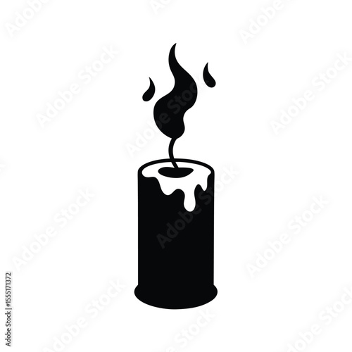 Halloween candle with smoke silhouette