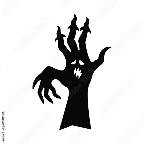 Halloween hand gesture vector silhouette