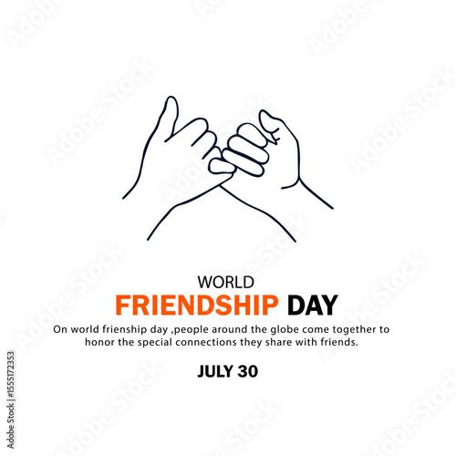 World Friendship Day Pinky Promise Illustration with Date and Description