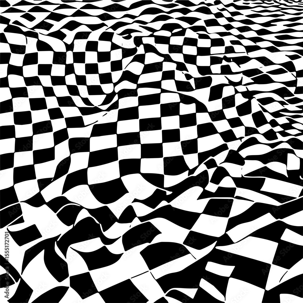 Obraz premium Diagonal checker board stripe, retro racing theme, black and white vector design