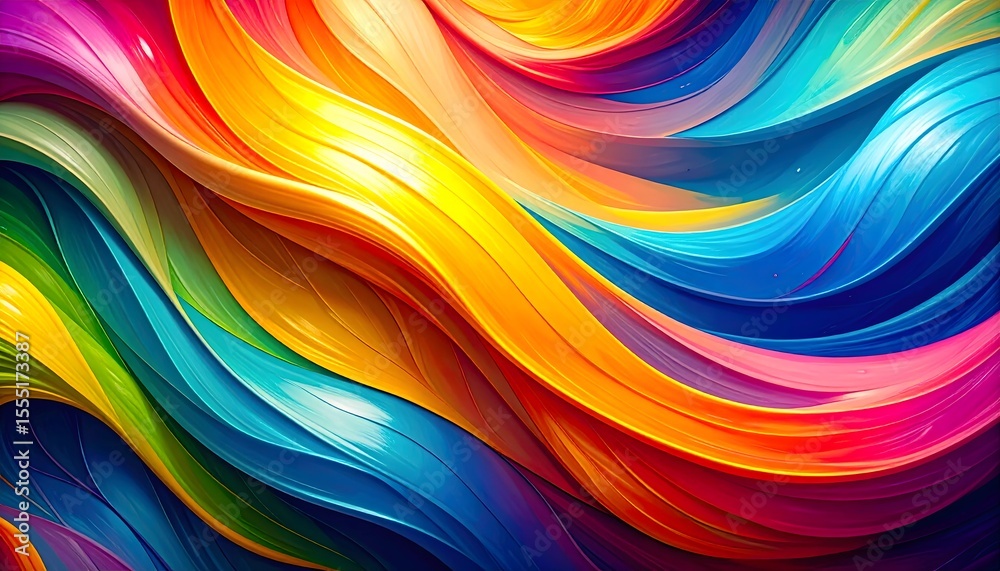 Fototapeta premium Abstract Colorful Flowing Waves in Vibrant Rainbow Gradient